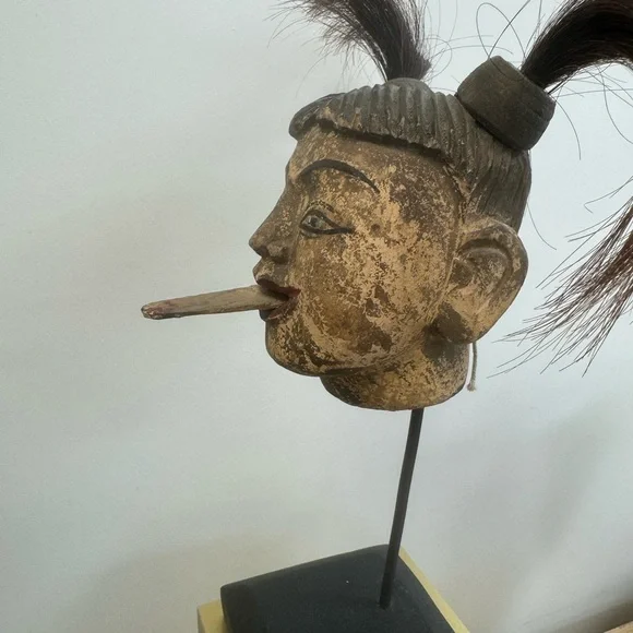 Burmese Animated Puppet Head on stand